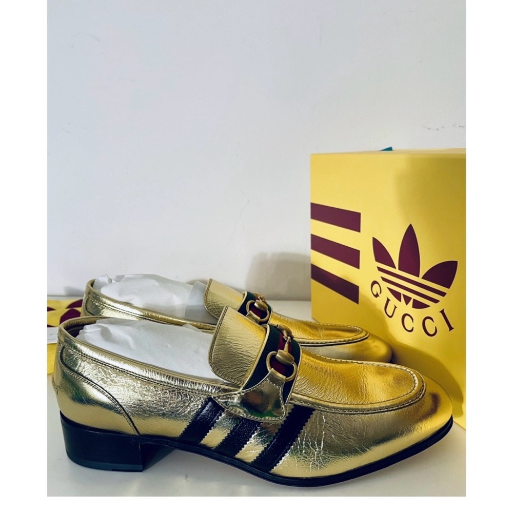 Gucci adidas Gold Loafers size 8UK - Picture 2 of 7